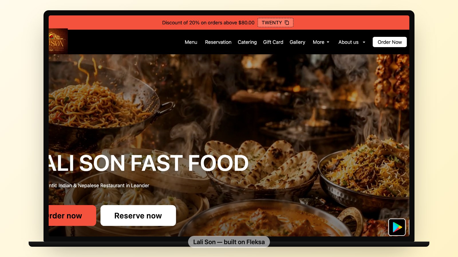Lali Son — a real free-tier Fleksa site.