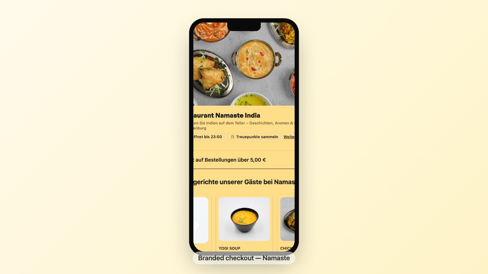 Branded ordering on the restaurant's own domain (archetype 4).